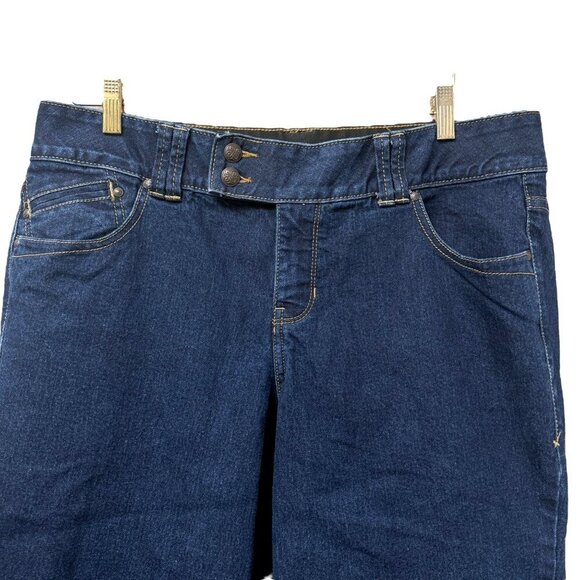 LANE BRYANT Capri Jeans Size 14 Blue Denim Bermuda Shorts Stretch Slimming - Picture 3 of 9